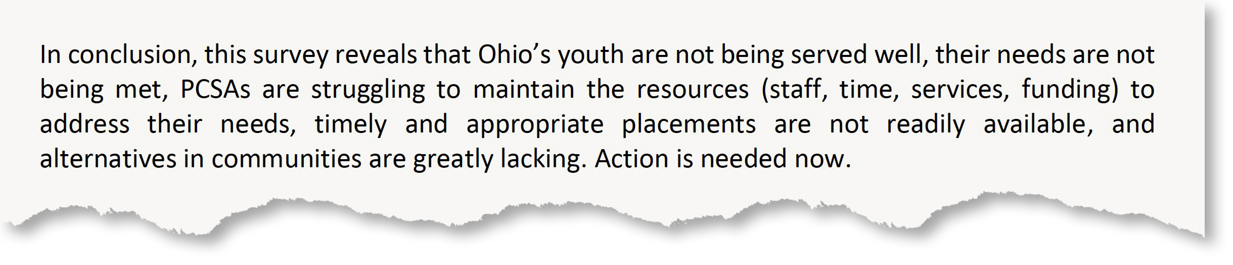 A section from a report on the placement crisis in the child welfare system