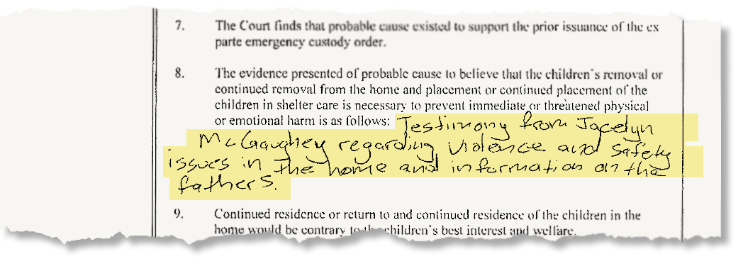 A court document summarizing the probable cause evidence against Theresa Fogel