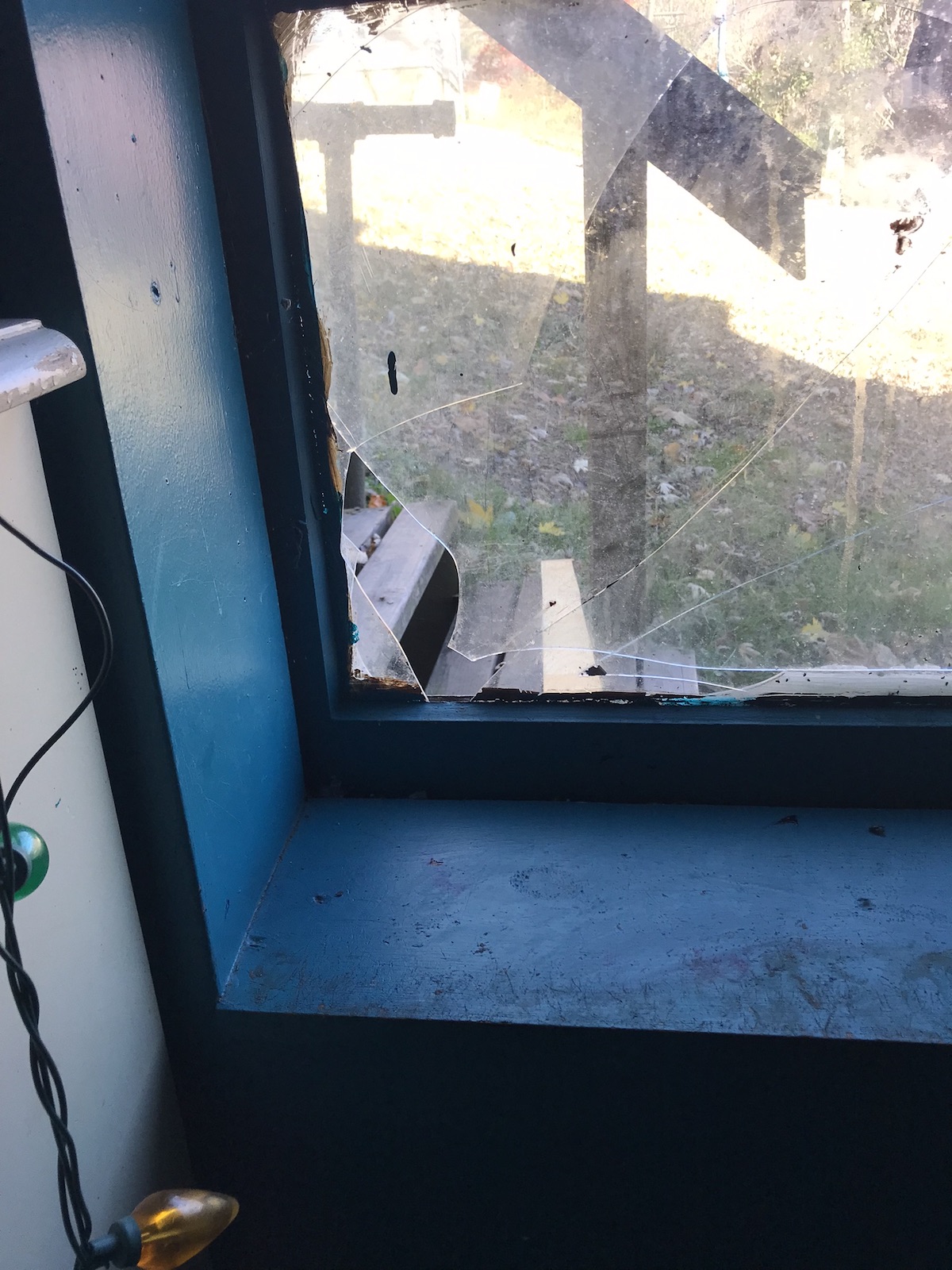 Photo of a broken window